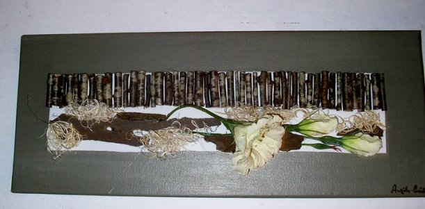 Tableau, palissade fleuri (vendu)