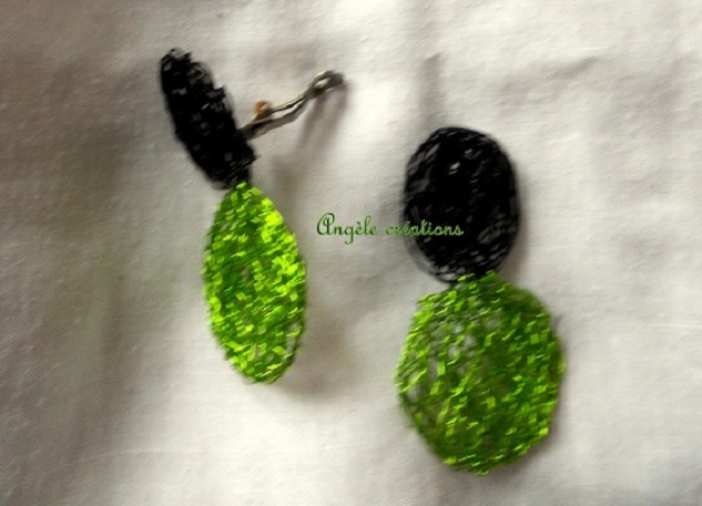 BO clip noir et vert anis