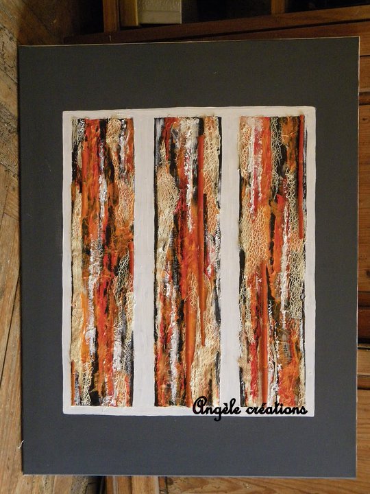 Tableau collage et acrylique