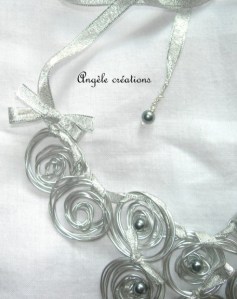collier pastilles argent détail