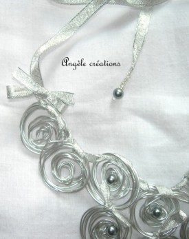 collier pastilles argent détail