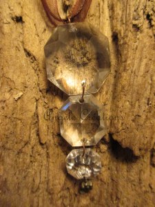 Pendentif  trio de perles de cristal