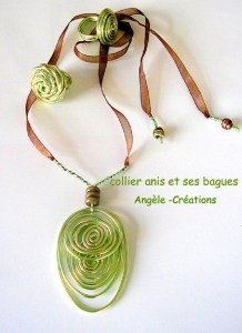 pendentif arabesque vert café et s bag