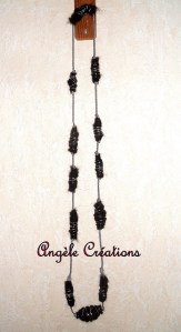 sautoir 4laine noire argent