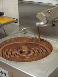 Fontaine de chocolat au musée du Maitre Chocolatier Serge Couzicou