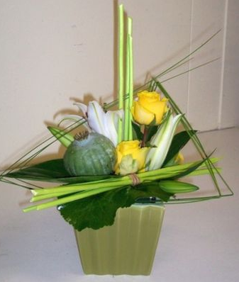 Compostion graphique vert et jaune