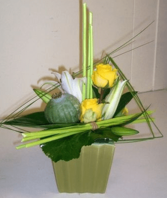 Compostion graphique vert et jaune