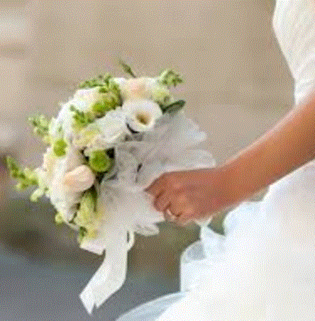 Bouquet de mariée rond et pastel