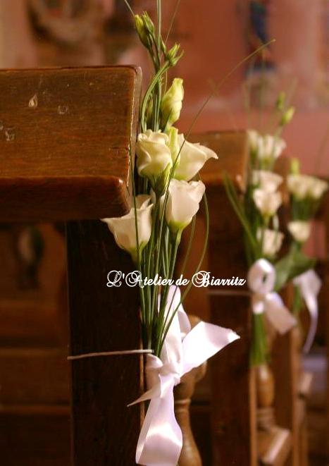 Bout de banc en lisianthus blanc