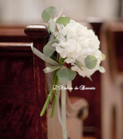 Bout de bancs en hortensia blanc