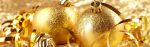 Bannière de Noël, boules dorées