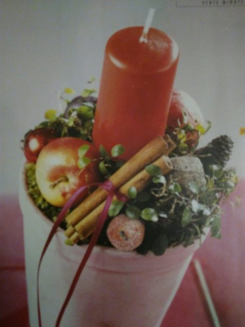 Bougeoir garnie de fruits secs