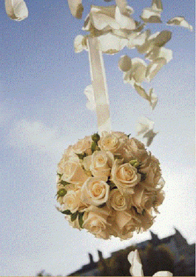 Sac Boule de mariée en roses crème