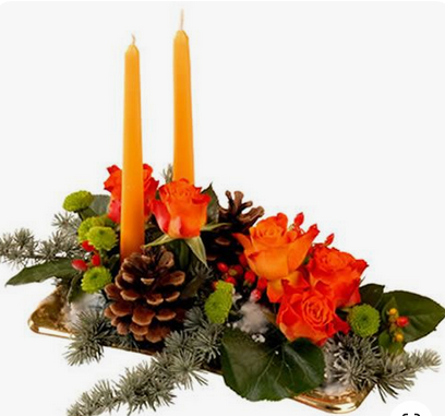 Centre de table avec bougies