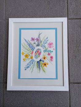 Tableau monogramme aquarellé
