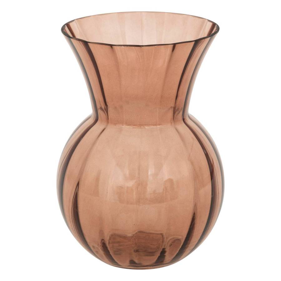 Vase en verre transparznt à collerette