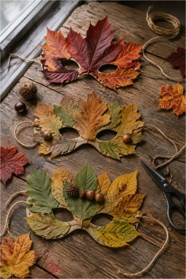 masque de feuilles